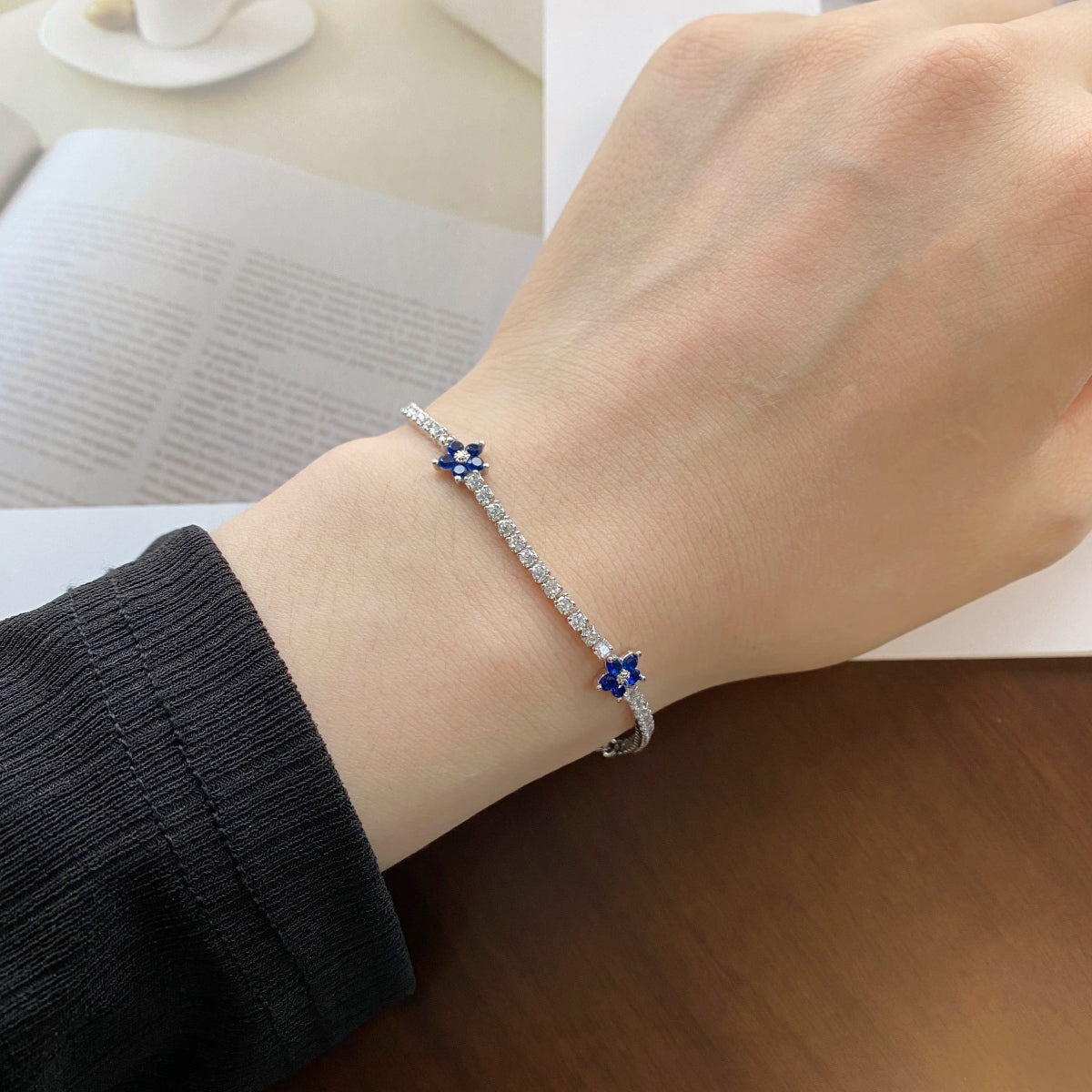 Flower Tennis Bracelet